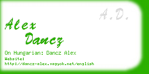 alex dancz business card